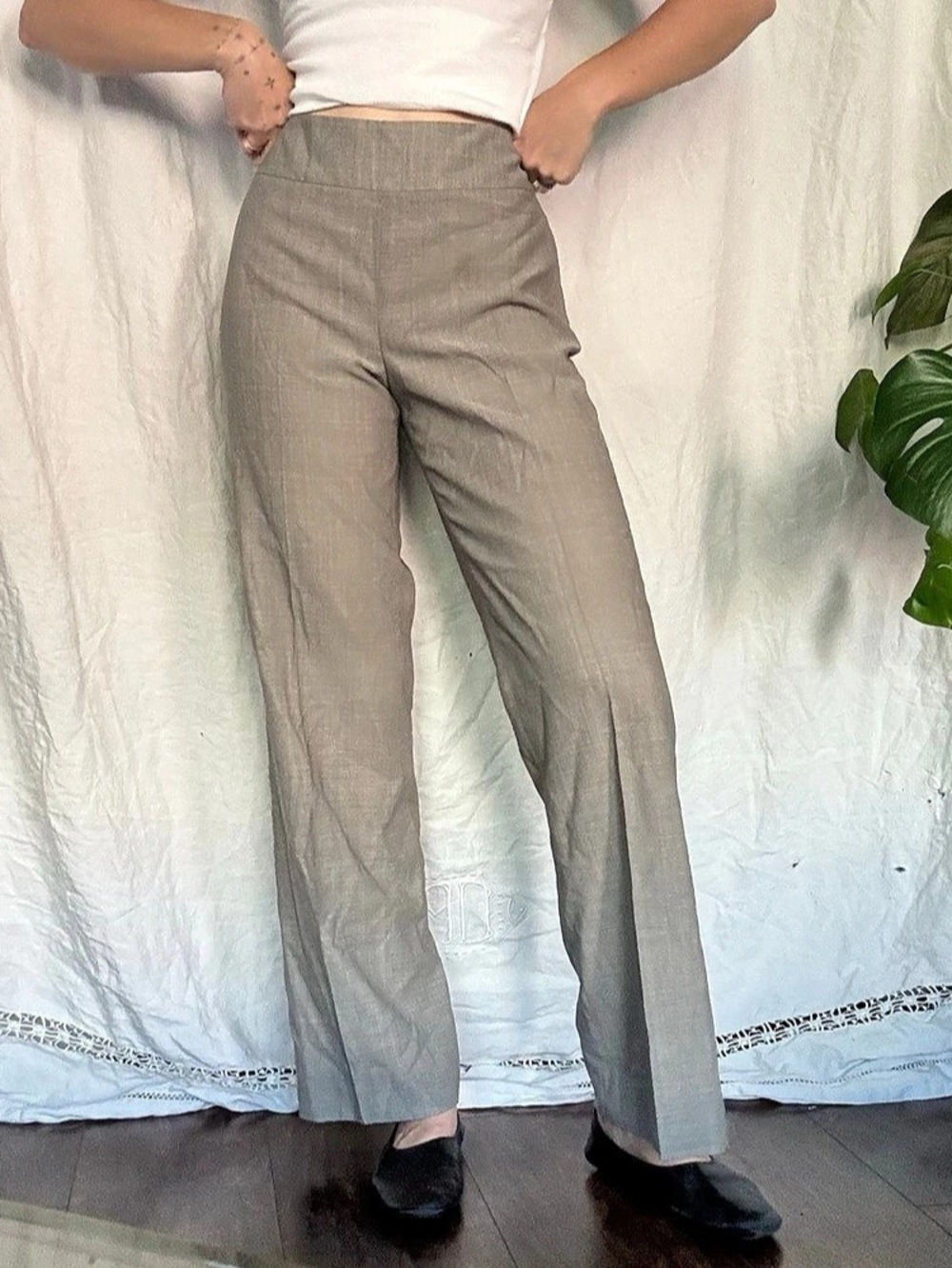 Wide Leg Pants in Brown Like New